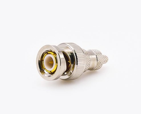 SYV-50-2-2的BNC公頭壓接連接器直式接線(xiàn)