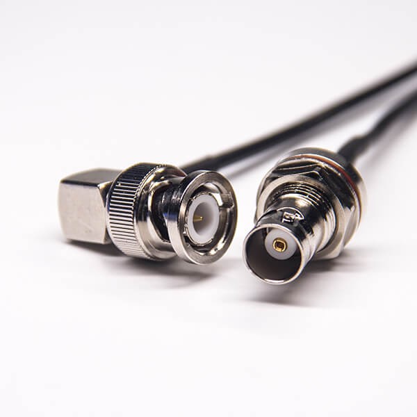 bnc防水接頭直式母頭轉bnc彎公頭組裝電纜接RG174